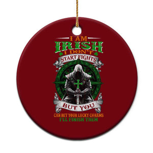 Irish Pride Ceramic Ornament I Am Irish I Don't Start Fights But You Can Bet Your Lucky Charms TS11 1pc Red Print Your Wear