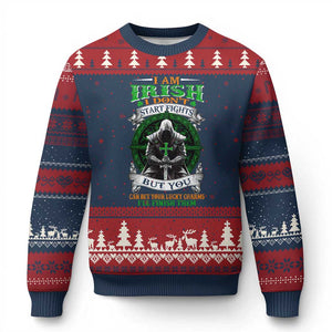 Irish Pride Ugly Christmas Sweater I Am Irish I Don't Start Fights But You Can Bet Your Lucky Charms TS11 Navy Red Print Your Wear