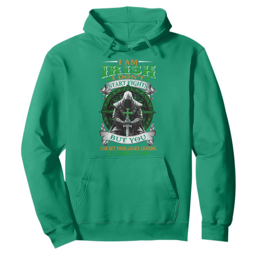 Irish Pride Hoodie I Am Irish I Don't Start Fights But You Can Bet Your Lucky Charms TS11 Irish Green Print Your Wear
