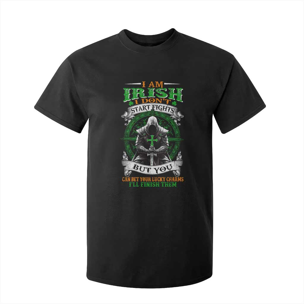 Irish Pride T Shirt For Kid I Am Irish I Don't Start Fights But You Can Bet Your Lucky Charms TS11 Black Print Your Wear