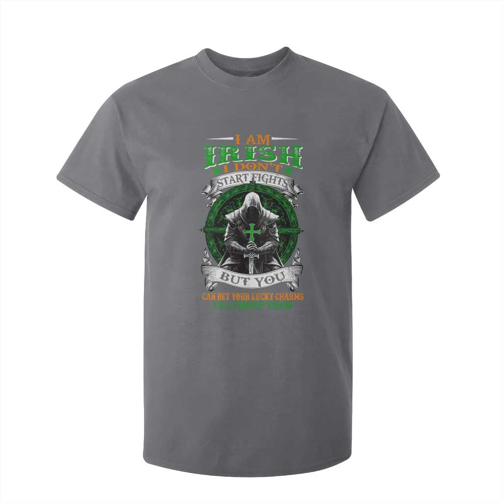 Irish Pride T Shirt For Kid I Am Irish I Don't Start Fights But You Can Bet Your Lucky Charms TS11 Charcoal Print Your Wear