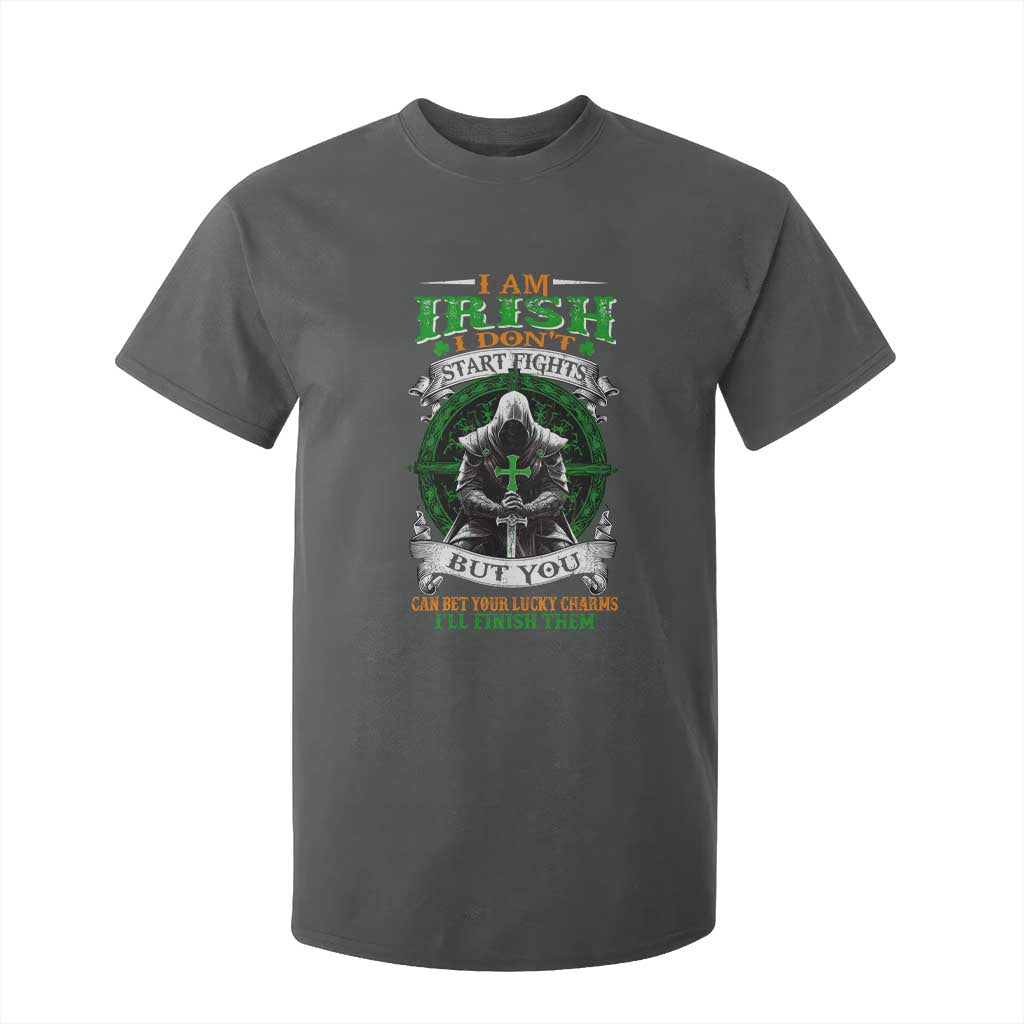 Irish Pride T Shirt For Kid I Am Irish I Don't Start Fights But You Can Bet Your Lucky Charms TS11 Dark Heather Print Your Wear
