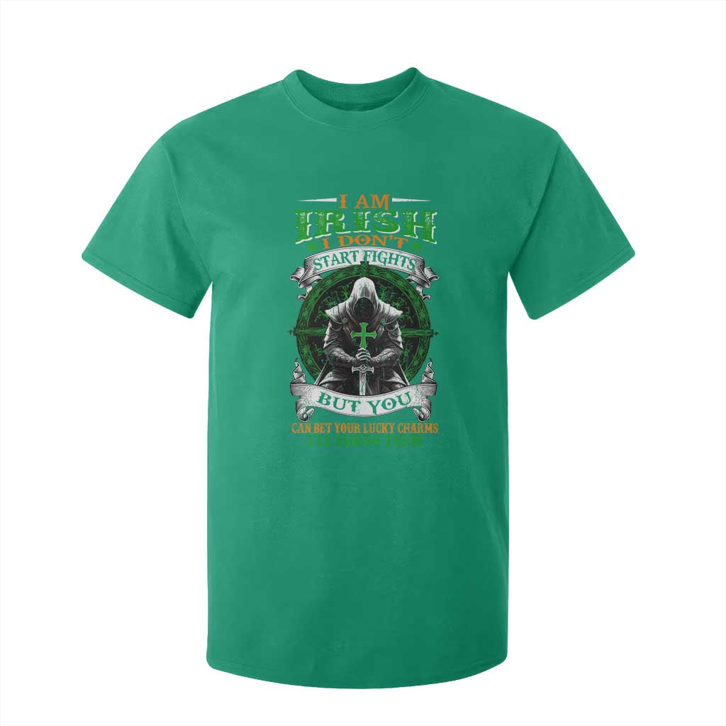 Irish Pride T Shirt For Kid I Am Irish I Don't Start Fights But You Can Bet Your Lucky Charms TS11 Irish Green Print Your Wear
