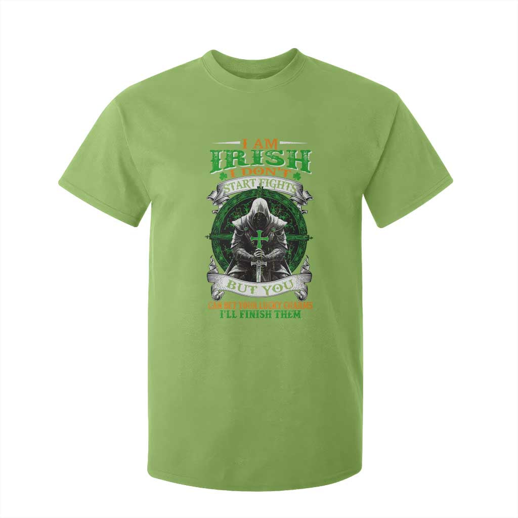 Irish Pride T Shirt For Kid I Am Irish I Don't Start Fights But You Can Bet Your Lucky Charms TS11 Lime Print Your Wear