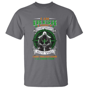 Irish Pride T Shirt I Am Irish I Don't Start Fights But You Can Bet Your Lucky Charms TS11 Charcoal Print Your Wear