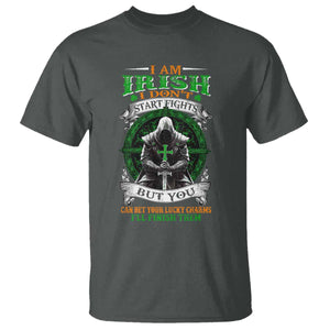 Irish Pride T Shirt I Am Irish I Don't Start Fights But You Can Bet Your Lucky Charms TS11 Dark Heather Print Your Wear