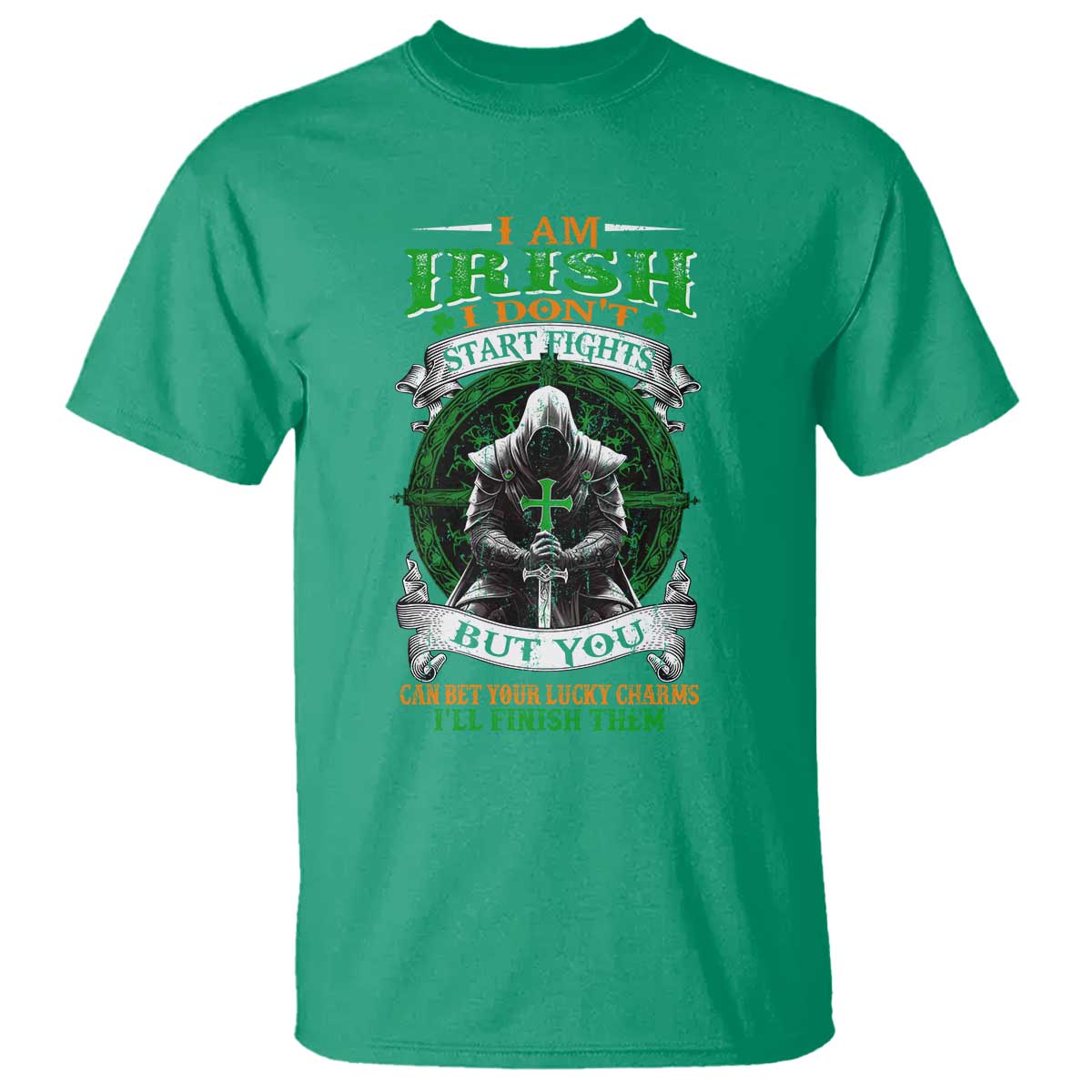 Irish Pride T Shirt I Am Irish I Don't Start Fights But You Can Bet Your Lucky Charms TS11 Irish Green Print Your Wear