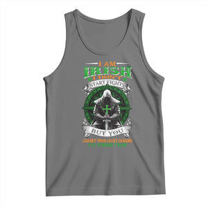Irish Pride Tank Top I Am Irish I Don't Start Fights But You Can Bet Your Lucky Charms TS11 Black Heather Print Your Wear