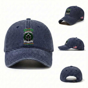 Irish Pride Washed Cotton Baseball Cap I Am Irish I Don't Start Fights But You Can Bet Your Lucky Charms TS11 Washed Cap Universal Fit Navy Print Your Wear
