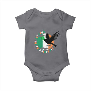 Irish Pride Baby Onesie Baby Let The Free Birds Fly Ireland Flag Shamrock TS11 Charcoal Print Your Wear