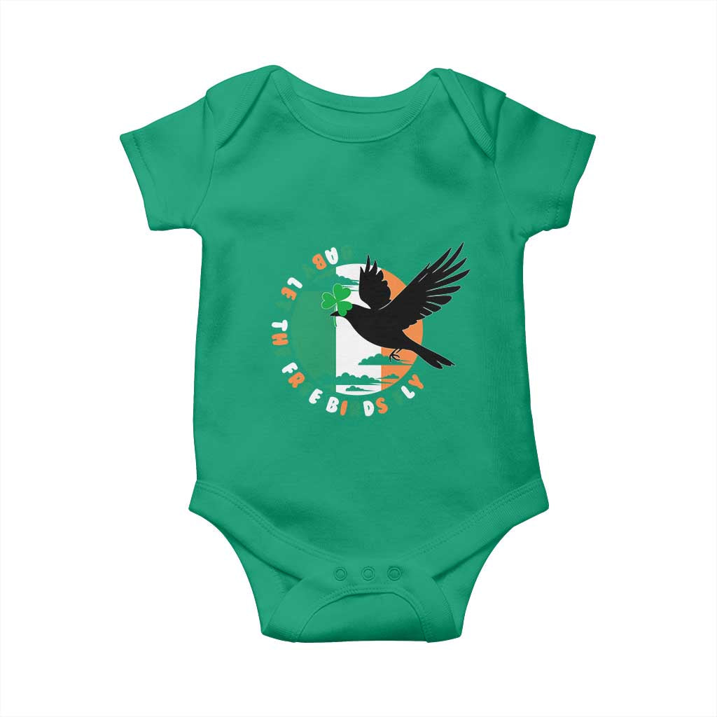 Irish Pride Baby Onesie Baby Let The Free Birds Fly Ireland Flag Shamrock TS11 Irish Green Print Your Wear
