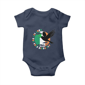 Irish Pride Baby Onesie Baby Let The Free Birds Fly Ireland Flag Shamrock TS11 Navy Print Your Wear