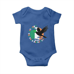 Irish Pride Baby Onesie Baby Let The Free Birds Fly Ireland Flag Shamrock TS11 Royal Blue Print Your Wear