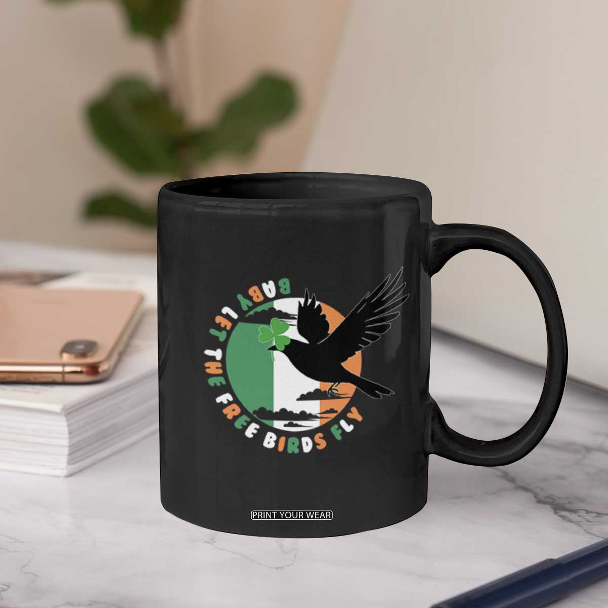 Irish Pride Coffee Mug Baby Let The Free Birds Fly Ireland Flag Shamrock TS11 Print Your Wear