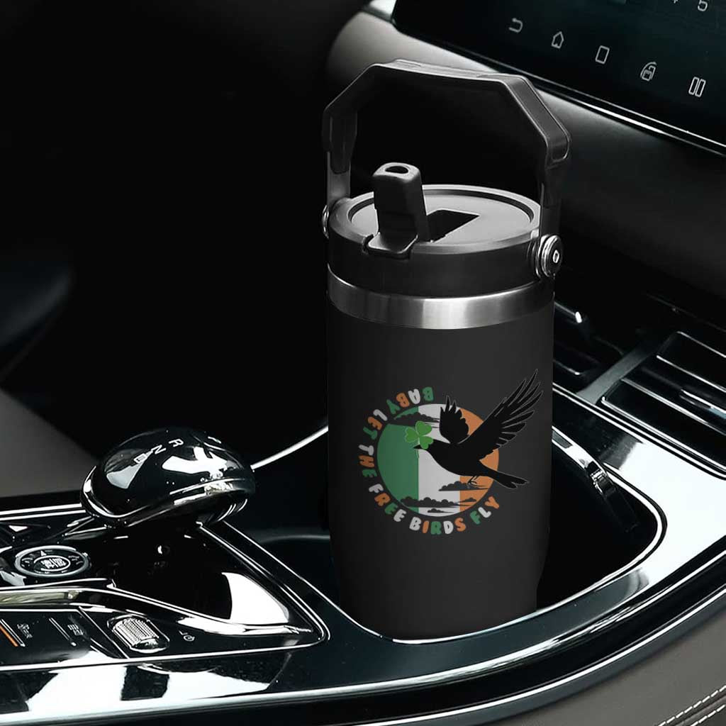 Irish Pride Flip Straw Tumbler Baby Let The Free Birds Fly Ireland Flag Shamrock TS11 Print Your Wear