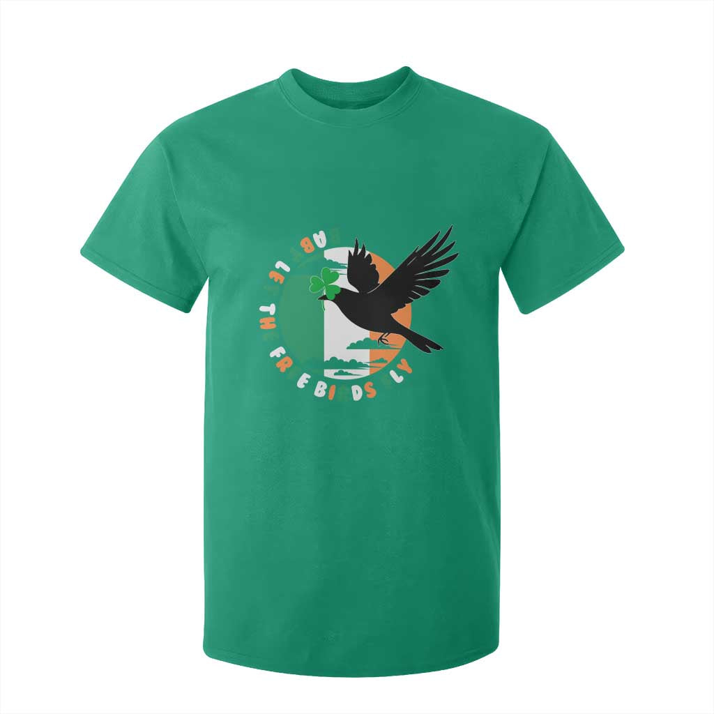 Irish Pride T Shirt For Kid Baby Let The Free Birds Fly Ireland Flag Shamrock TS11 Irish Green Print Your Wear