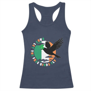 Irish Pride Racerback Tank Top Baby Let The Free Birds Fly Ireland Flag Shamrock TS11 Navy Print Your Wear
