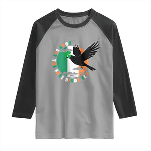 Irish Pride Raglan Shirt Baby Let The Free Birds Fly Ireland Flag Shamrock TS11 Sport Gray Black Print Your Wear