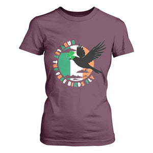 Irish Pride T Shirt For Women Baby Let The Free Birds Fly Ireland Flag Shamrock TS11 Maroon Print Your Wear