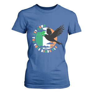 Irish Pride T Shirt For Women Baby Let The Free Birds Fly Ireland Flag Shamrock TS11 Royal Blue Print Your Wear