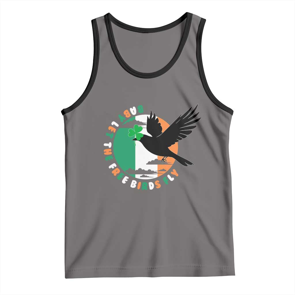 Irish Pride Tank Top Baby Let The Free Birds Fly Ireland Flag Shamrock TS11 Deep Heather Black Print Your Wear
