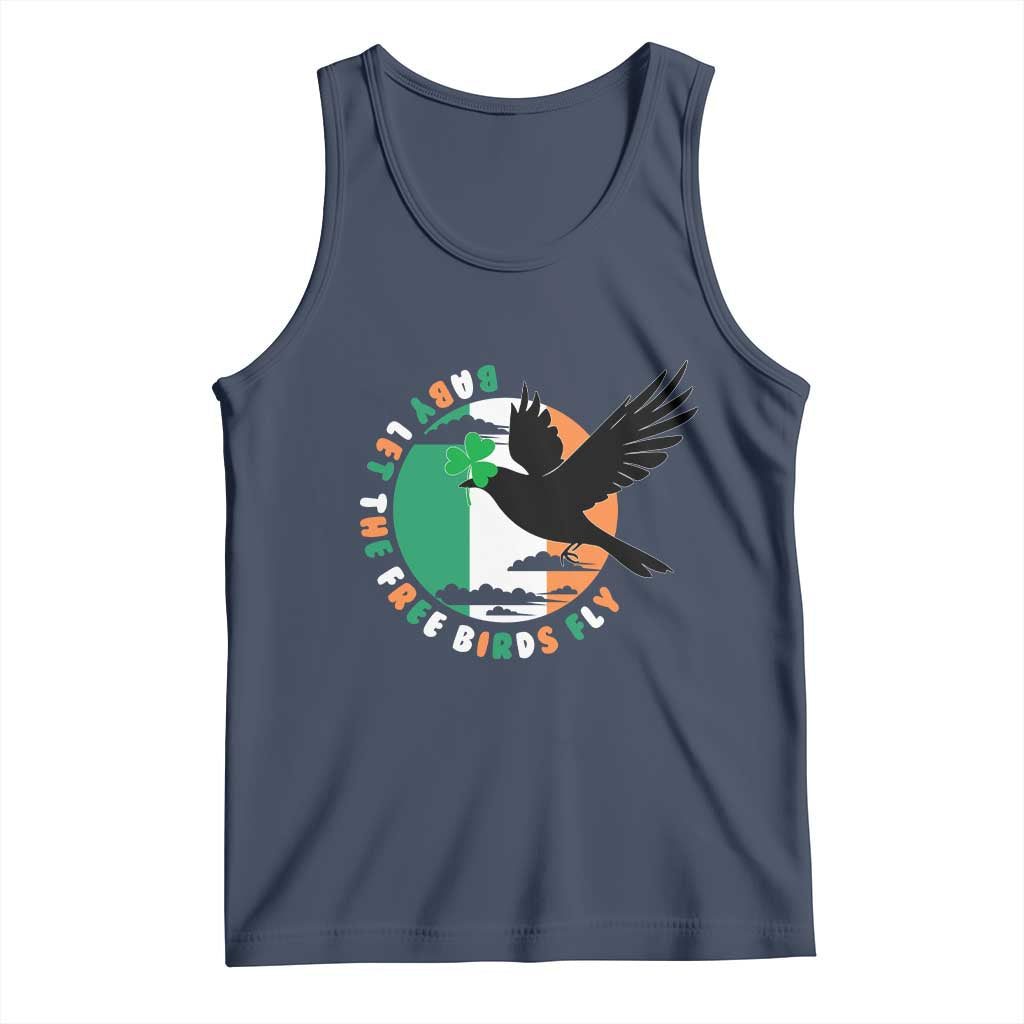 Irish Pride Tank Top Baby Let The Free Birds Fly Ireland Flag Shamrock TS11 Navy Print Your Wear