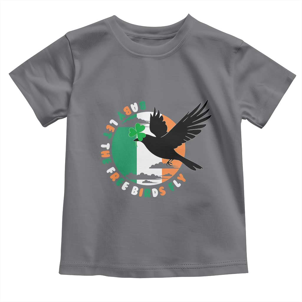 Irish Pride Toddler T Shirt Baby Let The Free Birds Fly Ireland Flag Shamrock TS11 Charcoal Print Your Wear