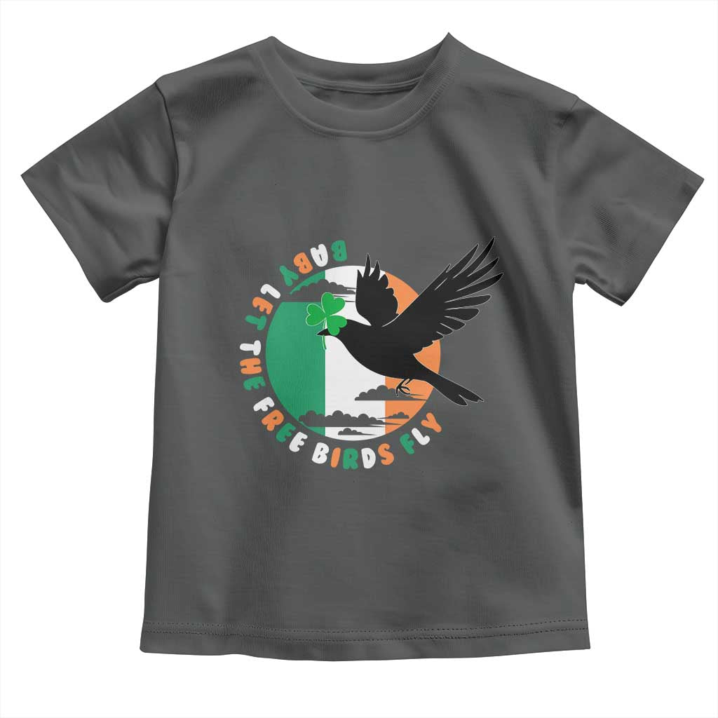 Irish Pride Toddler T Shirt Baby Let The Free Birds Fly Ireland Flag Shamrock TS11 Dark Heather Print Your Wear