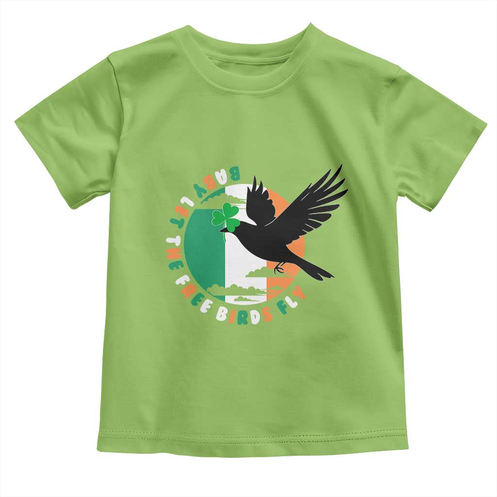 Irish Pride Toddler T Shirt Baby Let The Free Birds Fly Ireland Flag Shamrock TS11 Lime Print Your Wear
