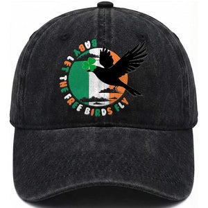 Irish Pride Washed Cotton Baseball Cap Baby Let The Free Birds Fly Ireland Flag Shamrock TS11 Print Your Wear