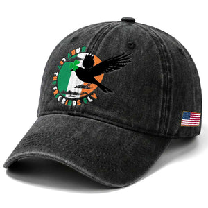 Irish Pride Washed Cotton Baseball Cap Baby Let The Free Birds Fly Ireland Flag Shamrock TS11 Print Your Wear