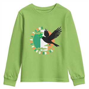 Irish Pride Youth Sweatshirt Baby Let The Free Birds Fly Ireland Flag Shamrock TS11 Lime Print Your Wear