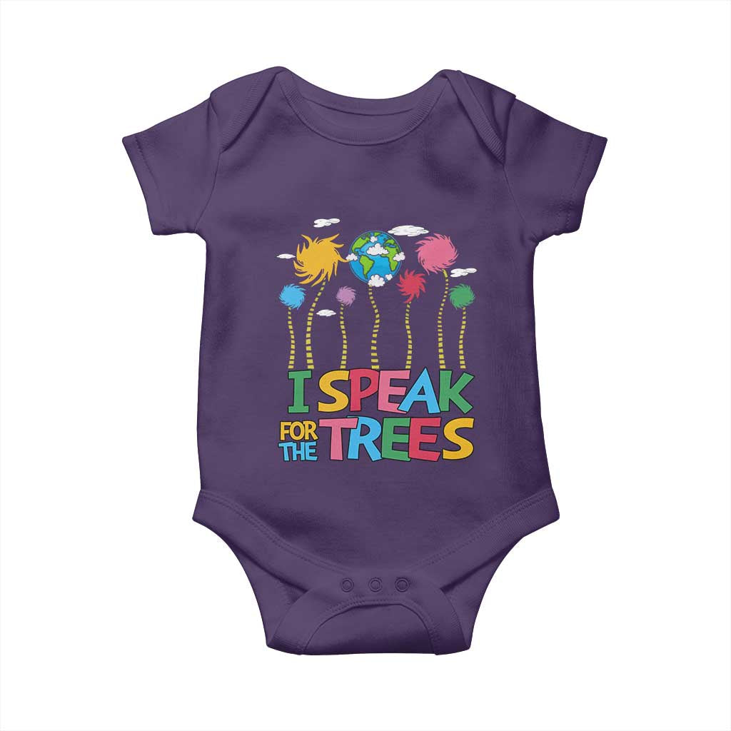 Funny Earth Day I Speak For The Trees Baby Onesie Hippie Trees TS11 Purple Print Your Wear