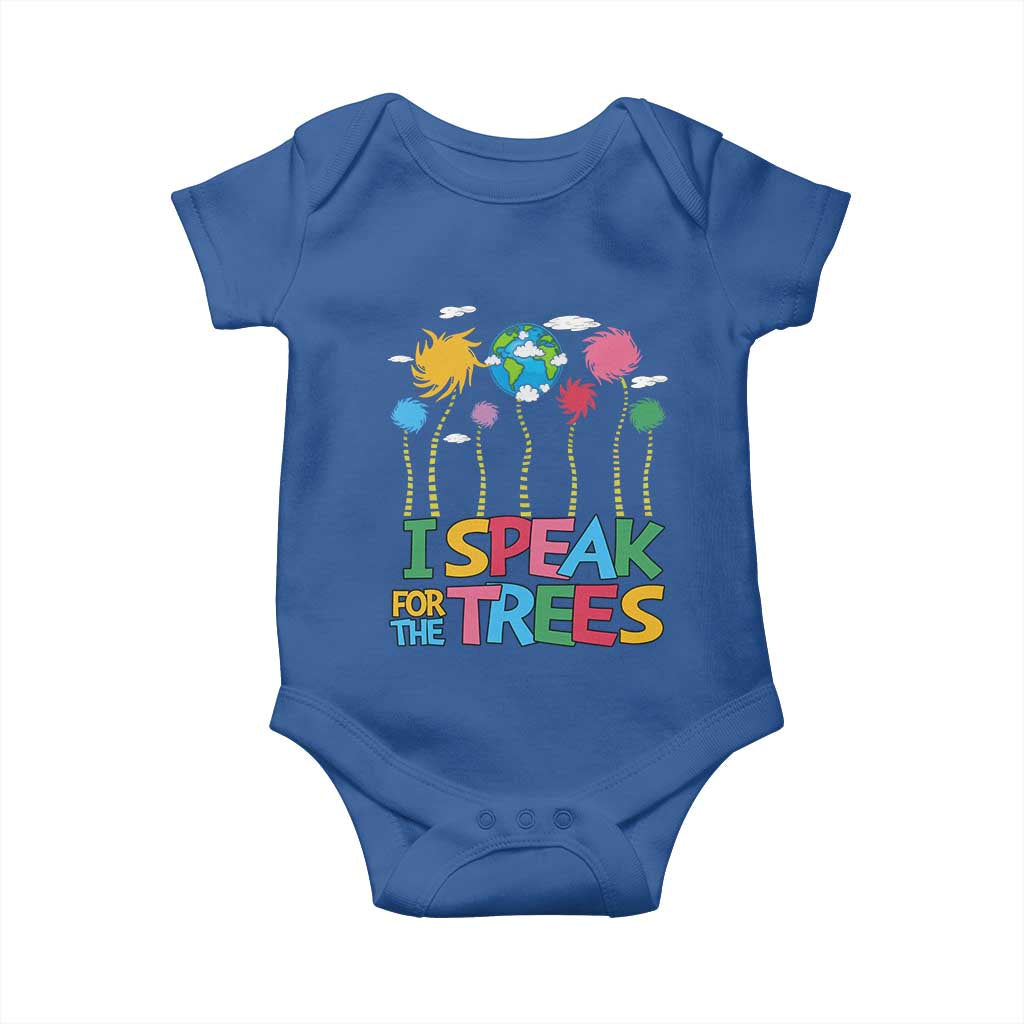 Funny Earth Day I Speak For The Trees Baby Onesie Hippie Trees TS11 Royal Blue Print Your Wear