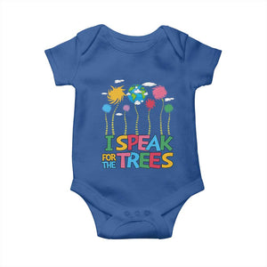 Funny Earth Day I Speak For The Trees Baby Onesie Hippie Trees TS11 Royal Blue Print Your Wear