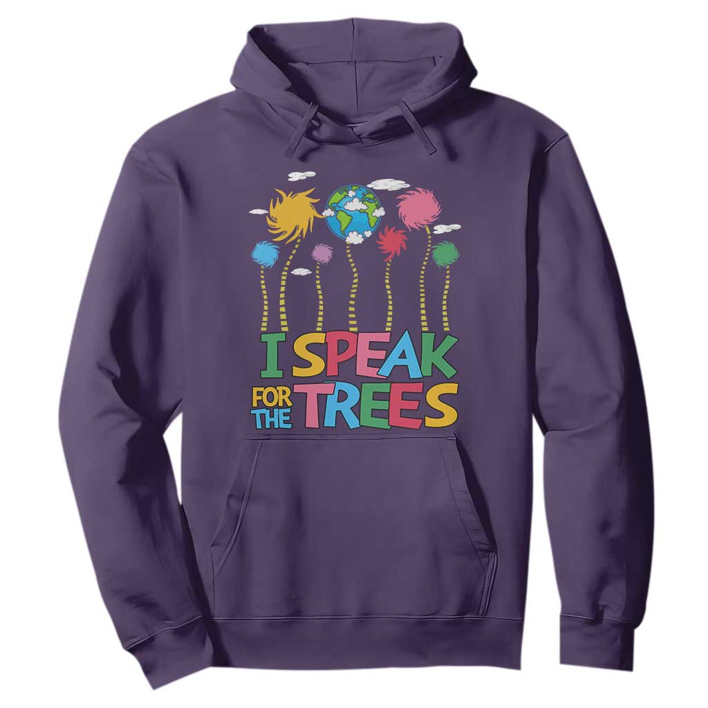 Funny Earth Day I Speak For The Trees Hoodie Hippie Trees TS11 Purple Print Your Wear