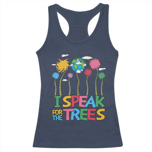 Funny Earth Day I Speak For The Trees Racerback Tank Top Hippie Trees TS11 Navy Print Your Wear