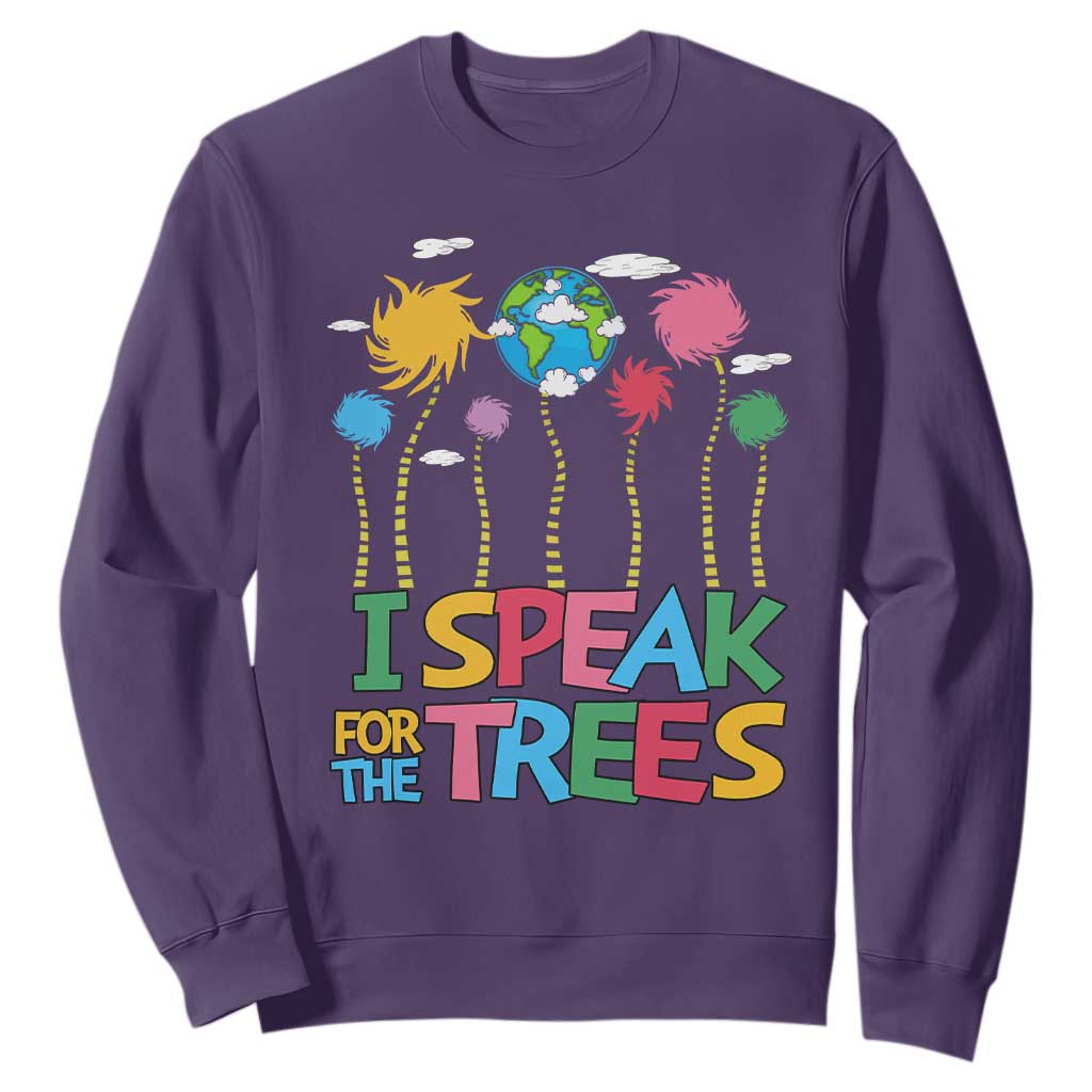 Funny Earth Day I Speak For The Trees Sweatshirt Hippie Trees TS11 Purple Print Your Wear