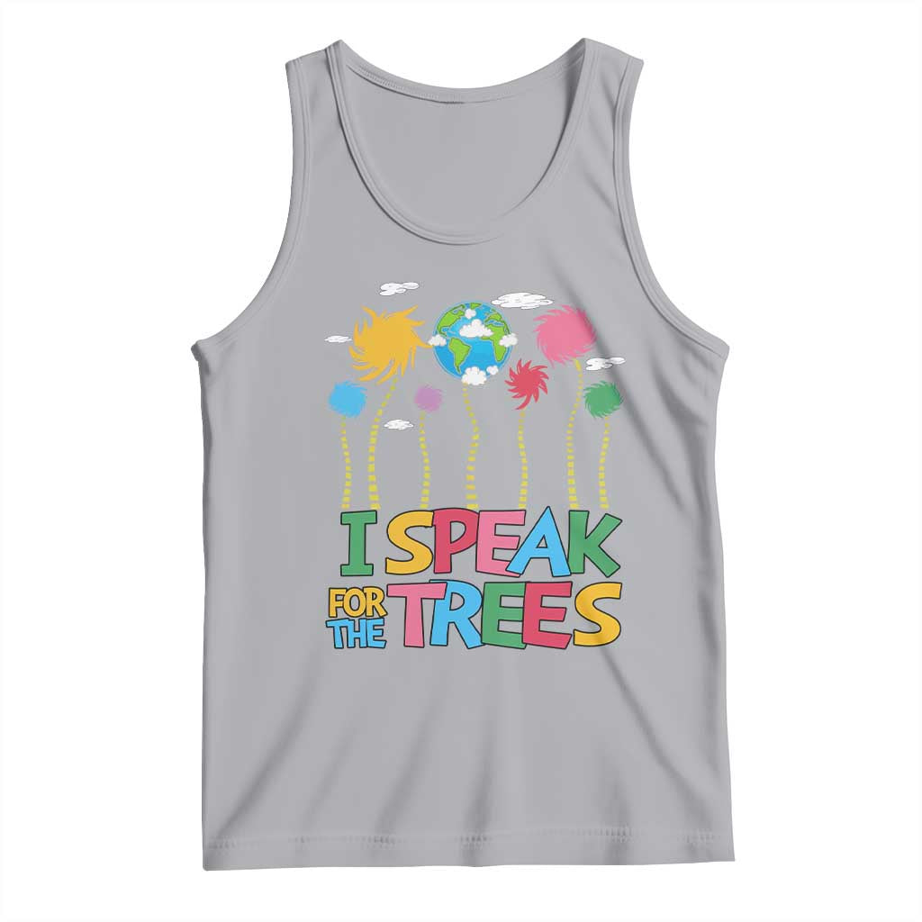 Funny Earth Day I Speak For The Trees Tank Top Hippie Trees TS11 Athletic Heather Print Your Wear