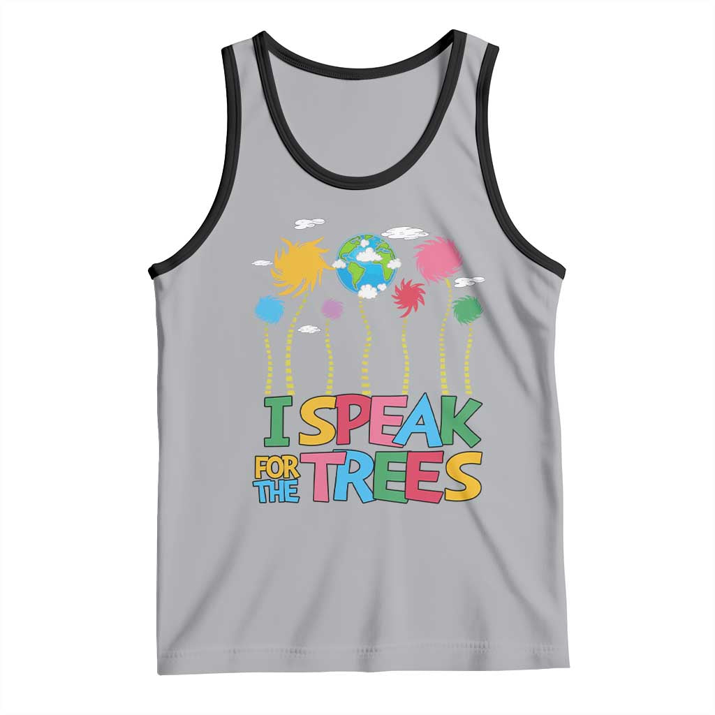 Funny Earth Day I Speak For The Trees Tank Top Hippie Trees TS11 Athletic Heather Black Print Your Wear
