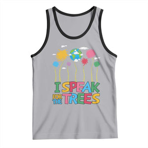 Funny Earth Day I Speak For The Trees Tank Top Hippie Trees TS11 Athletic Heather Black Print Your Wear