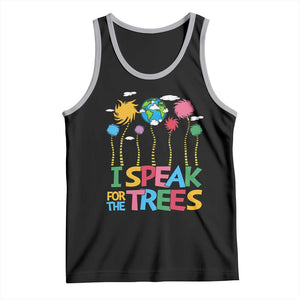 Funny Earth Day I Speak For The Trees Tank Top Hippie Trees TS11 Black Athletic Heather Print Your Wear