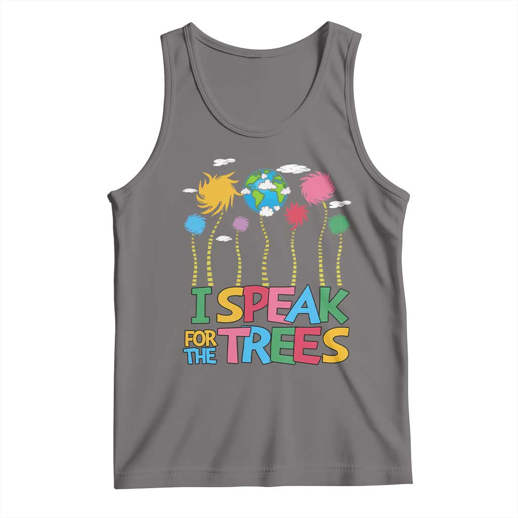 Funny Earth Day I Speak For The Trees Tank Top Hippie Trees TS11 Deep Heather Print Your Wear