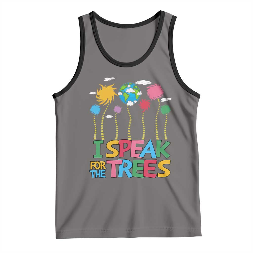 Funny Earth Day I Speak For The Trees Tank Top Hippie Trees TS11 Deep Heather Black Print Your Wear