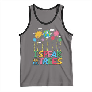 Funny Earth Day I Speak For The Trees Tank Top Hippie Trees TS11 Deep Heather Black Print Your Wear