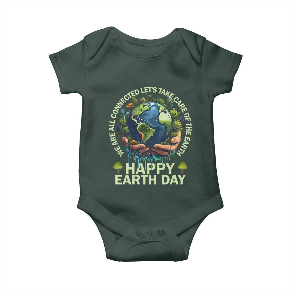 Happy Earth Day Baby Onesie We Are All Connected Let's Take Care Of The Earth TS11 Print Your Wear