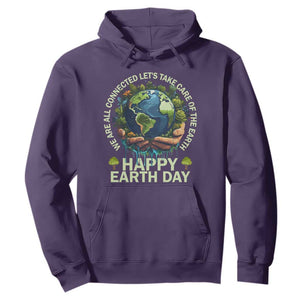 Happy Earth Day Hoodie We Are All Connected Let's Take Care Of The Earth TS11 Purple Print Your Wear