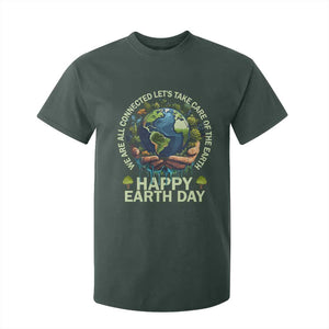 Happy Earth Day T Shirt For Kid We Are All Connected Let's Take Care Of The Earth TS11 Dark Forest Green Print Your Wear