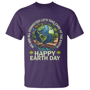 Happy Earth Day T Shirt We Are All Connected Let's Take Care Of The Earth TS11 Purple Print Your Wear