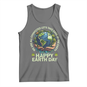 Happy Earth Day Tank Top We Are All Connected Let's Take Care Of The Earth TS11 Black Heather Print Your Wear